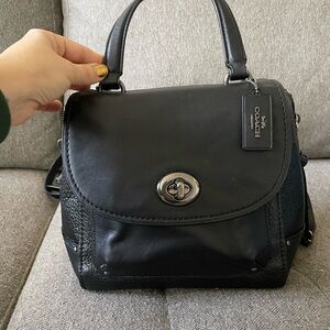 ***SOLD Coach Black Leather Shoulder Bag